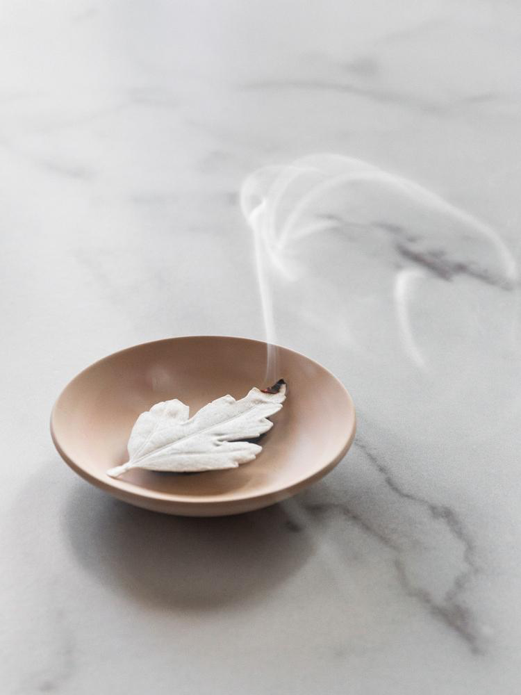 White Paper Incense + Ceramic Burn Dish